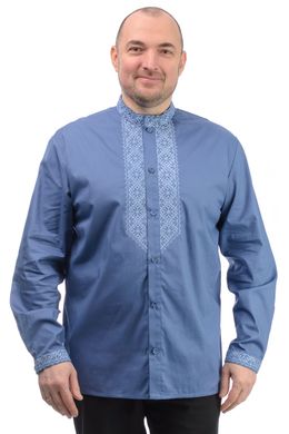 Коттоновая сорочка с вышивкой (голубой)