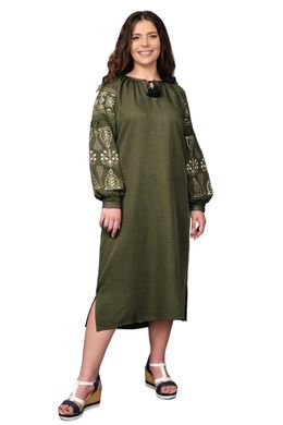 Платье-вышиванка "Купава" (хаки)
