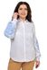 Жіноча котонова сорочка (біла з блакитною вишивкою) фото 3
