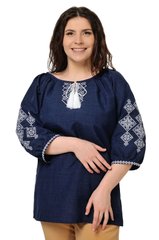 Женская блуза-вышиванка Слобожаночка (темно-синий)