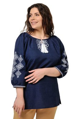 Женская блуза-вышиванка Слобожаночка (темно-синий)