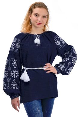 Сорочка-вышиванка "Купава" (темно-синий)
